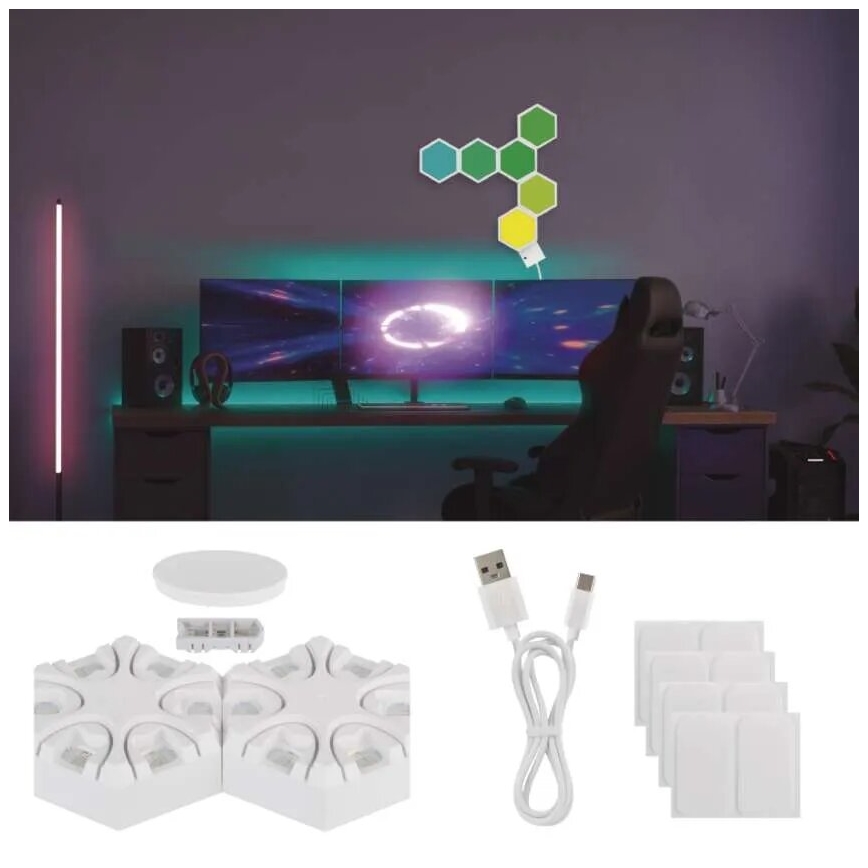 RGBIC Stmievateľná stolná lampa GoSmart LED/5,5W/230V Wi-Fi Tuya