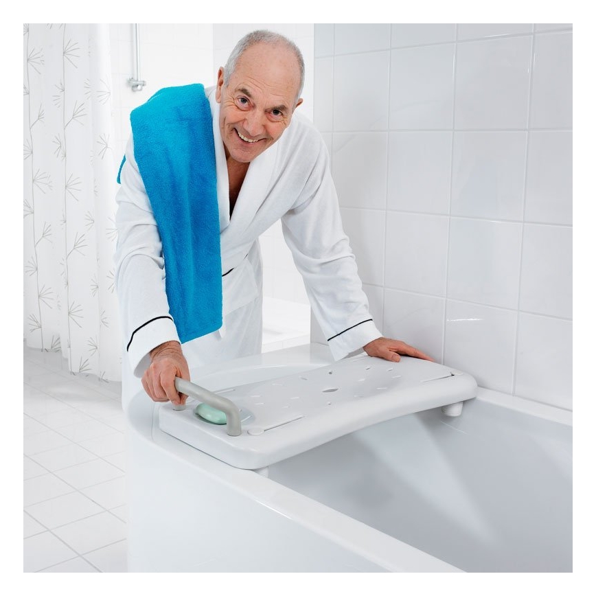 Ridder - Sedátko do vane s madlom 31x70 cm biela