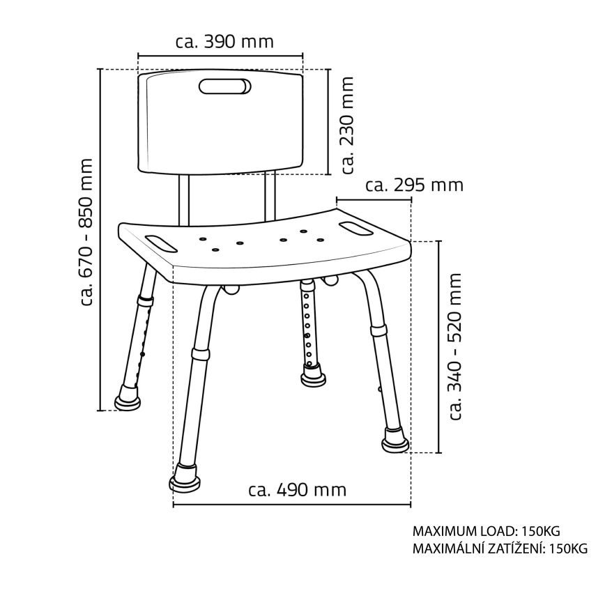 Ridder - Stolička s opierkou 49x85 biela