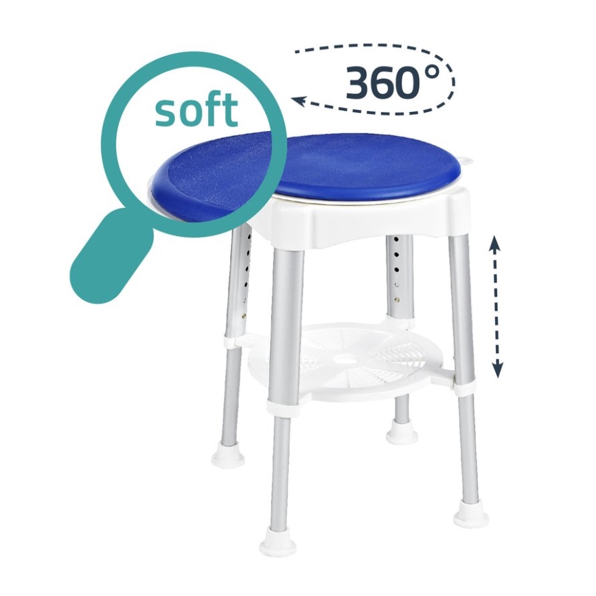 Ridder - Vrtljiv stolček 58x35,5 cm modro/bela