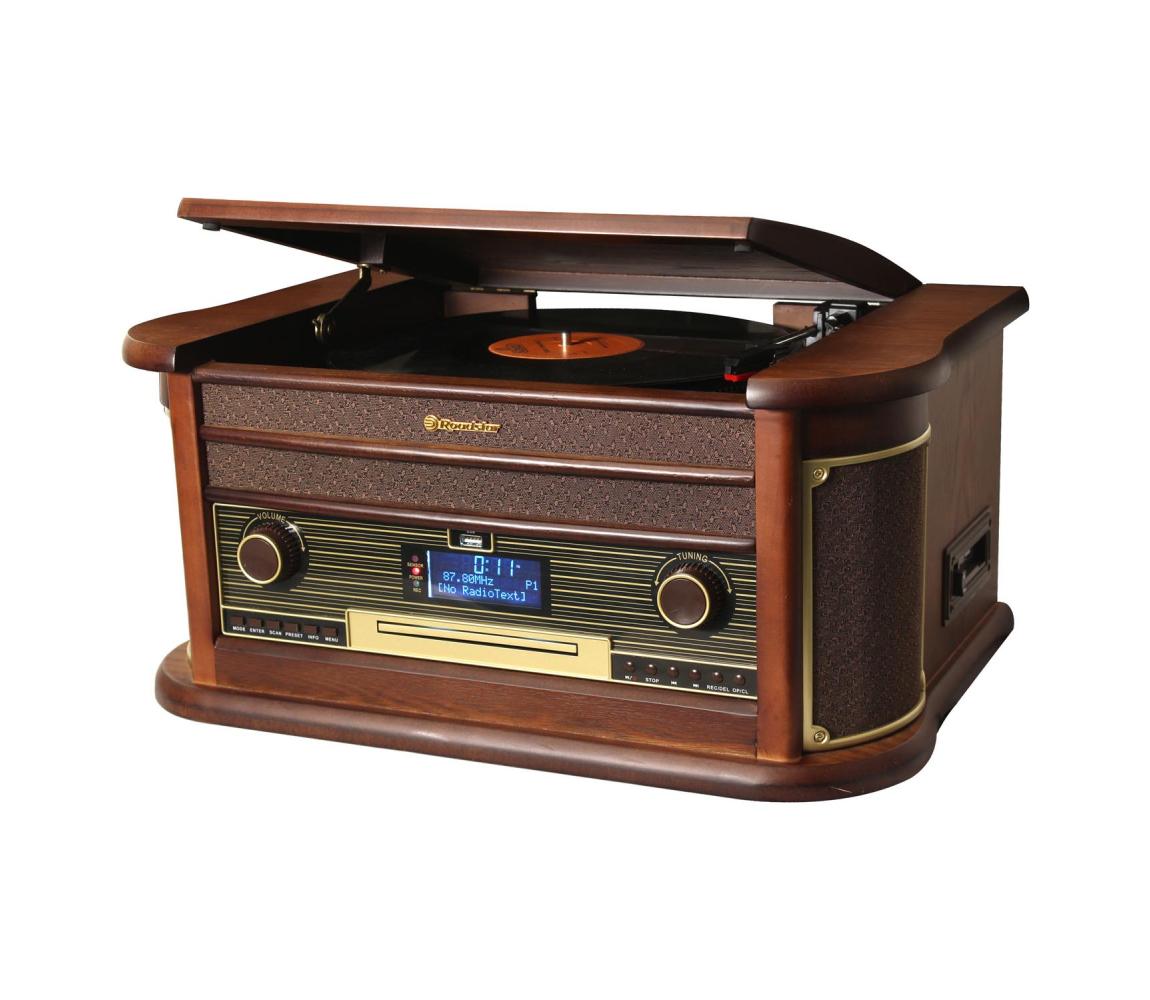 Roadstar HIF-1996D+BT-Hi-Fi systém s gramofónom, rádiom, CD a kazetou 40W/230V + diaľkové ovládanie HIF-1996D+BT