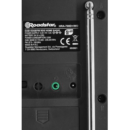 Roadstar HRA-700D+/WD - Rádio s DAB+, FM a budíkom 16W/230V/4xAA