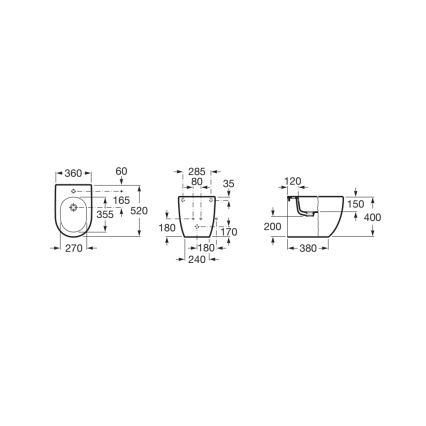 Roca A357247000 - Stojací bidet MERIDIAN keramika/biela