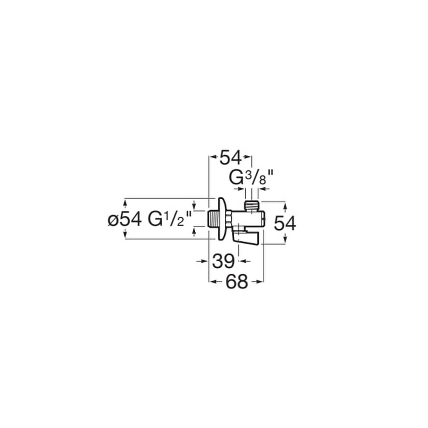 Roca A525168200 - Rohový ventil AQUA, lesklý chróm