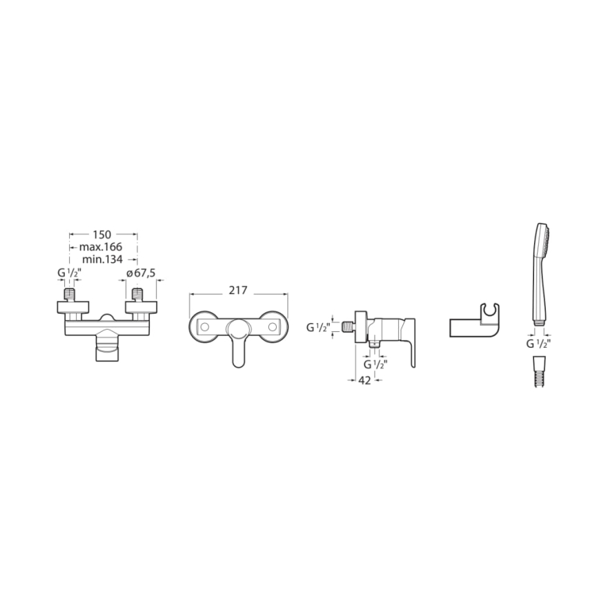 Roca A5A2009C02 - Sprchová súprava s batériou L20 v lesklom chróme