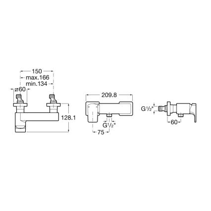 Roca A5A2D01C00 - Sprchová batéria L90 lesklý chróm