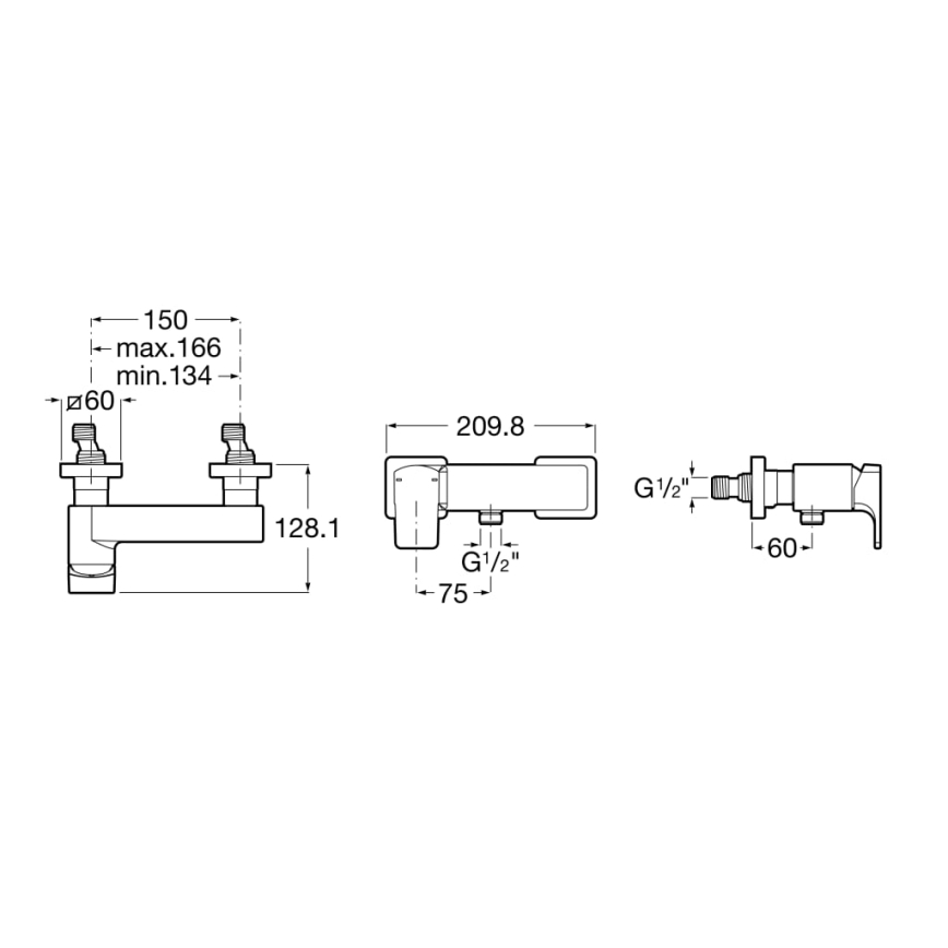 Roca A5A2D01C00 - Sprchová batéria L90 lesklý chróm