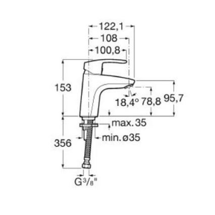 Roca A5A3298C00 - Umývadlová batéria MONODIN 15,3 cm lesklý chróm