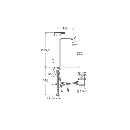 Roca A5A3G01C00 - Umývadlová batéria + výpusť L90 27,6 cm lesklý chróm