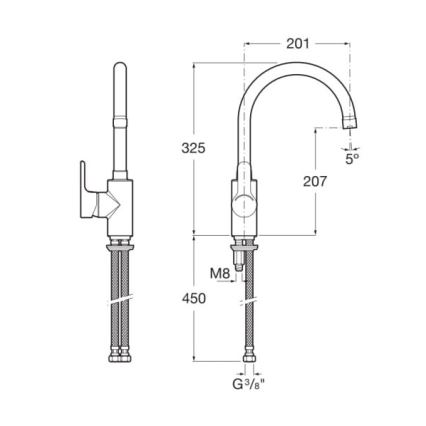 Roca A5A8409C00 - Drezová batéria L20 32,5 cm lesklý chróm