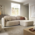 Rohová rozkladacia sedacia súprava s úložným priestorom do tvaru L OLBIA pravá béžová