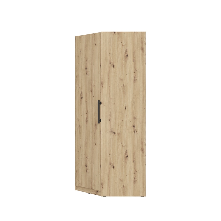 Rohová šatníková skriňa MARO 94x213 cm, dub Artisan