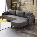 Rohová sedacia súprava do tvaru L RIGA, antracitová, pravostranná