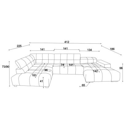 Rohová sedacia súprava do U TROPEA ľavá béžová