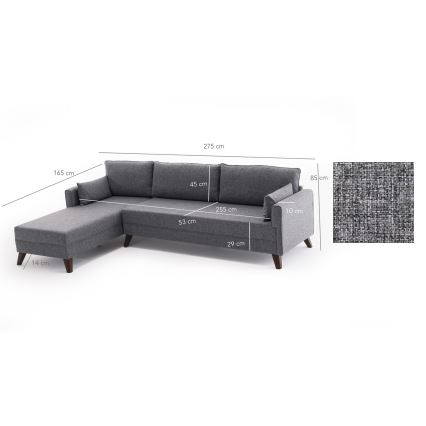Rohová sedacia súprava v tvare L KORFU sivá ľavá