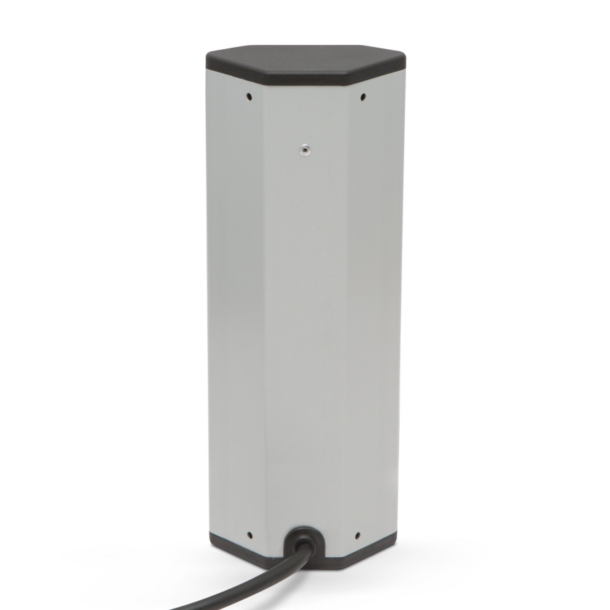 Rohový zásuvkový stĺpik 4x230V + 2xUSB-A čierna/strieborná