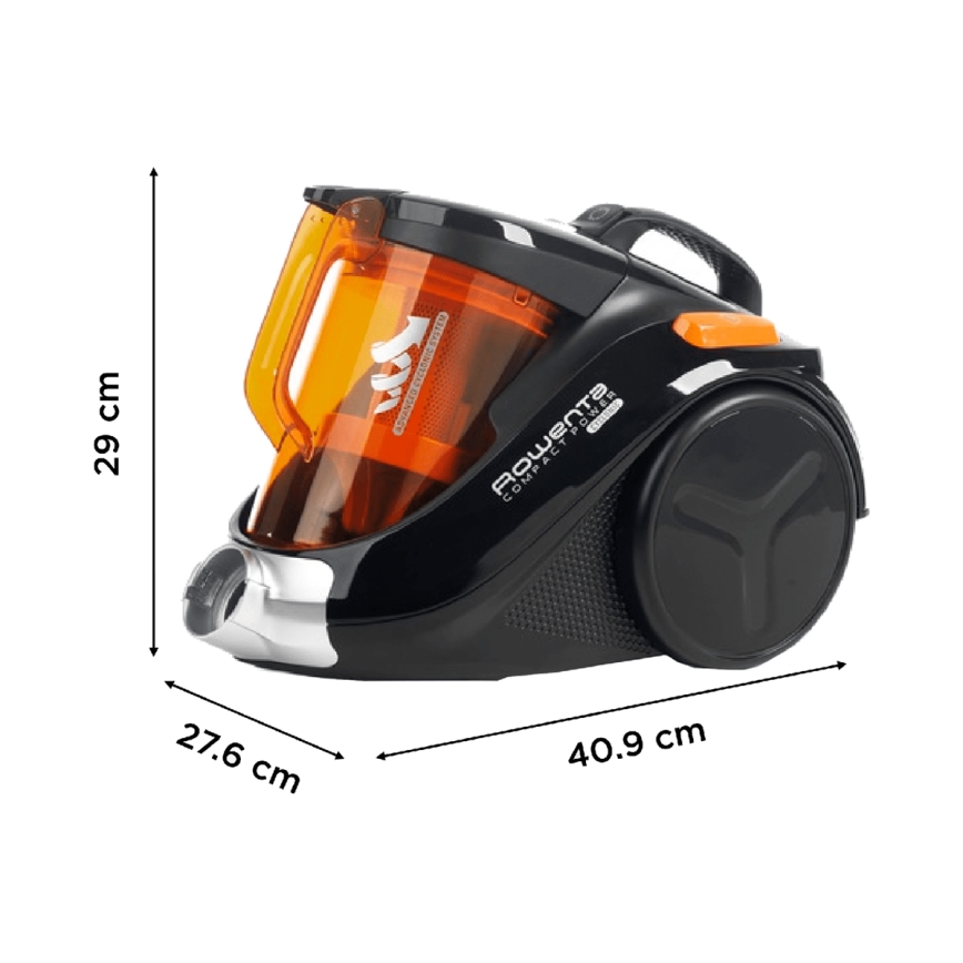 Rowenta - Bezsáčkový vysávač COMPACT POWER 1,5l 750W/230V čierna/oranžová