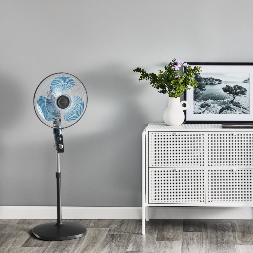 Rowenta - Stojanový ventilátor s odpudzovačom komárov ESSENTIAL+ 60W/230V 130 cm čierny