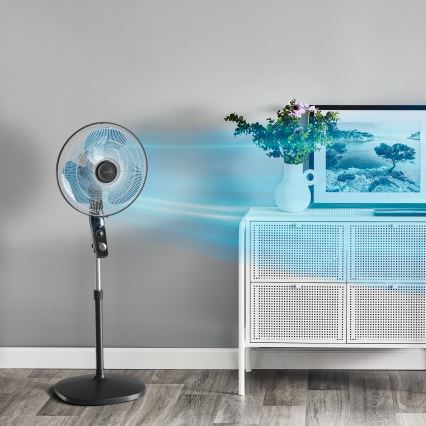Rowenta - Stojanový ventilátor s odpudzovačom komárov ESSENTIAL+ 60W/230V 130 cm čierny