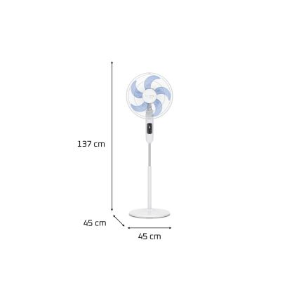 Rowenta - Stojanový ventilátor TURBO SILENCE 55W/230V 147 cm biely + diaľkové ovládanie