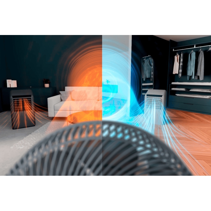 Rowenta - Stolný ventilátor TURBO SWIFT COMPACT 230V modrá + diaľkové ovládanie