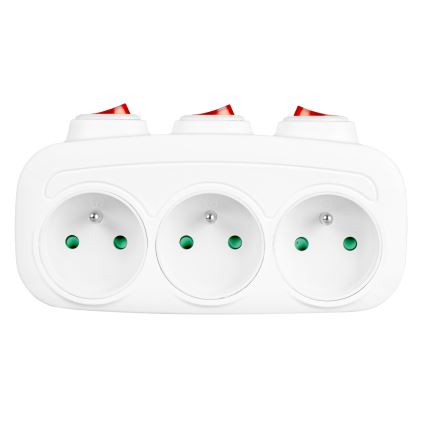 Rozbočovacia zásuvka s vypínačmi 3Z
