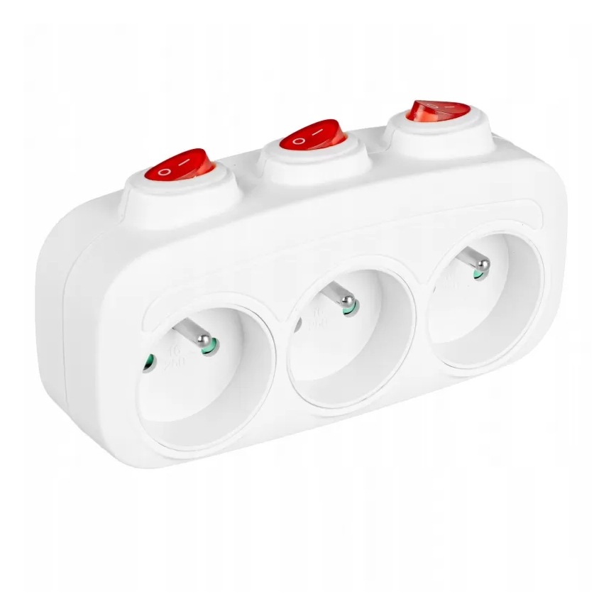 Rozbočovacia zásuvka s vypínačmi 3Z