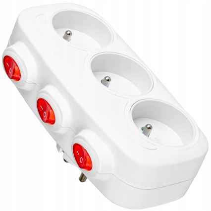 Rozbočovacia zásuvka s vypínačmi 3Z