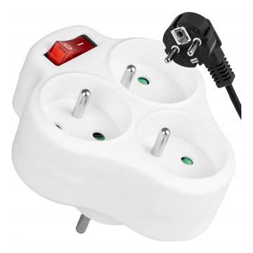 Rozbočovacia zásuvka s vypínačom 3Z