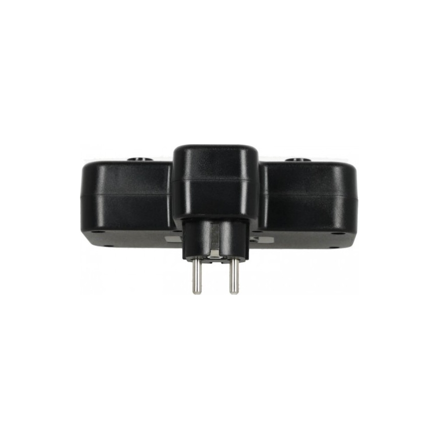 Rozbočovacia zásuvka s vypínačom a LED osvetlením LINEA PRO 2Z + 3xUSB A/C SCHUKO 4000K čierna