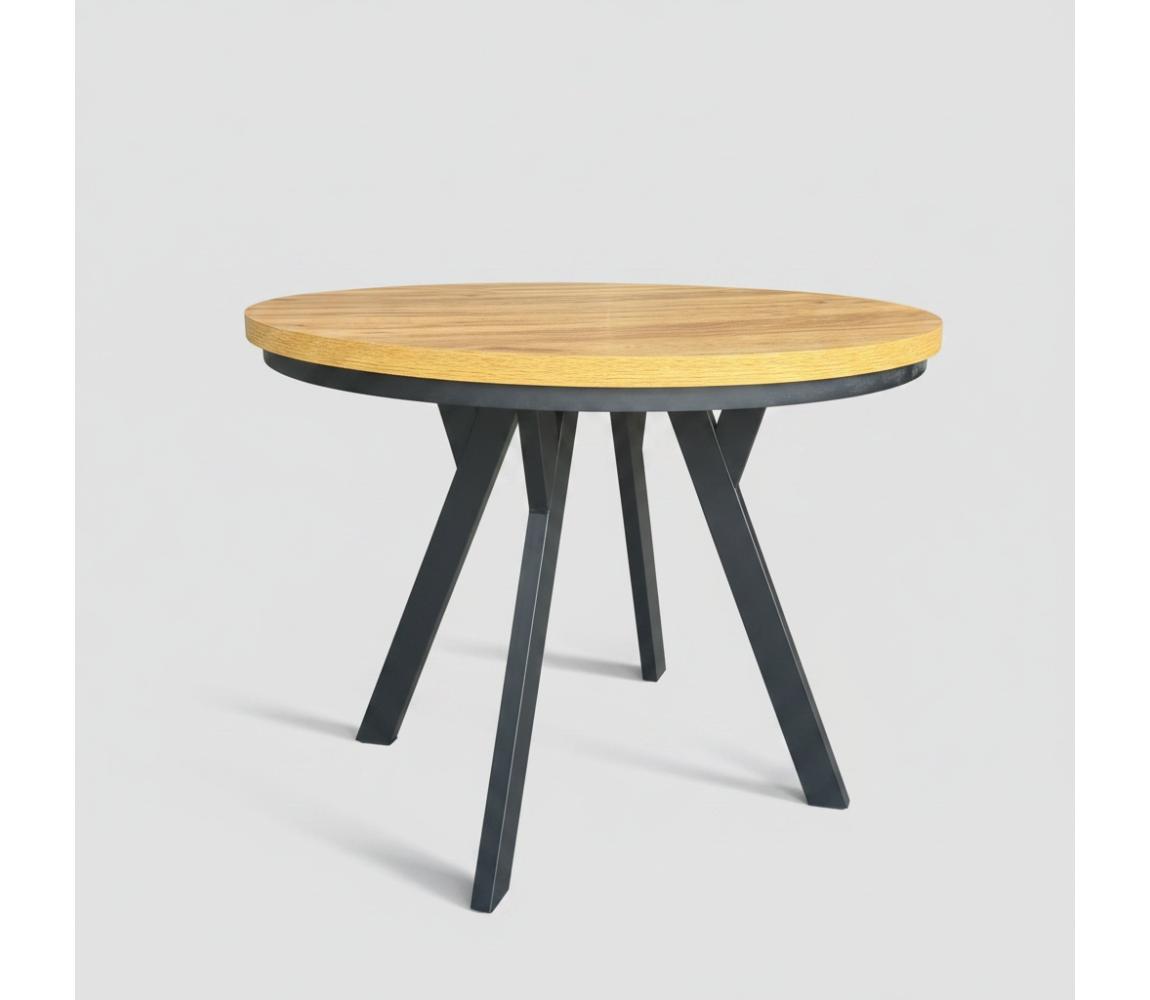 Femix Rozkladací jedálenský stôl CENTRO 100/140x77 cm dub craft/čierna 8590828054412