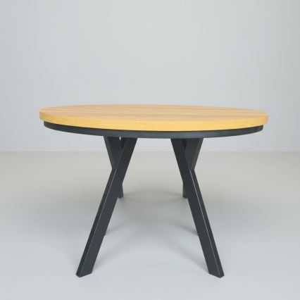Rozkladací jedálenský stôl CENTRO 100/140x77 cm dub craft/čierna