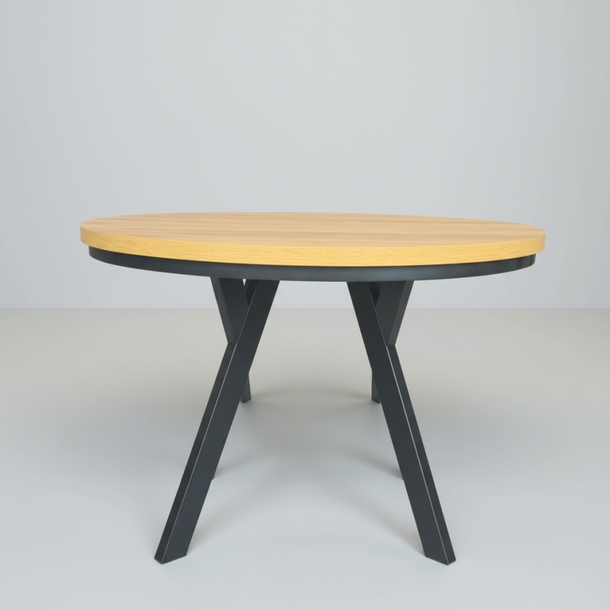 Rozkladací jedálenský stôl CENTRO 100/140x77 cm dub craft/čierna