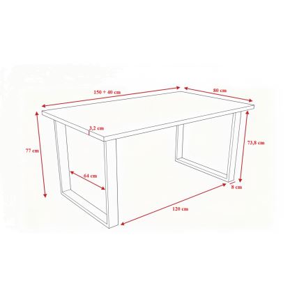 Rozkladací jedálenský stôl COLIN dub