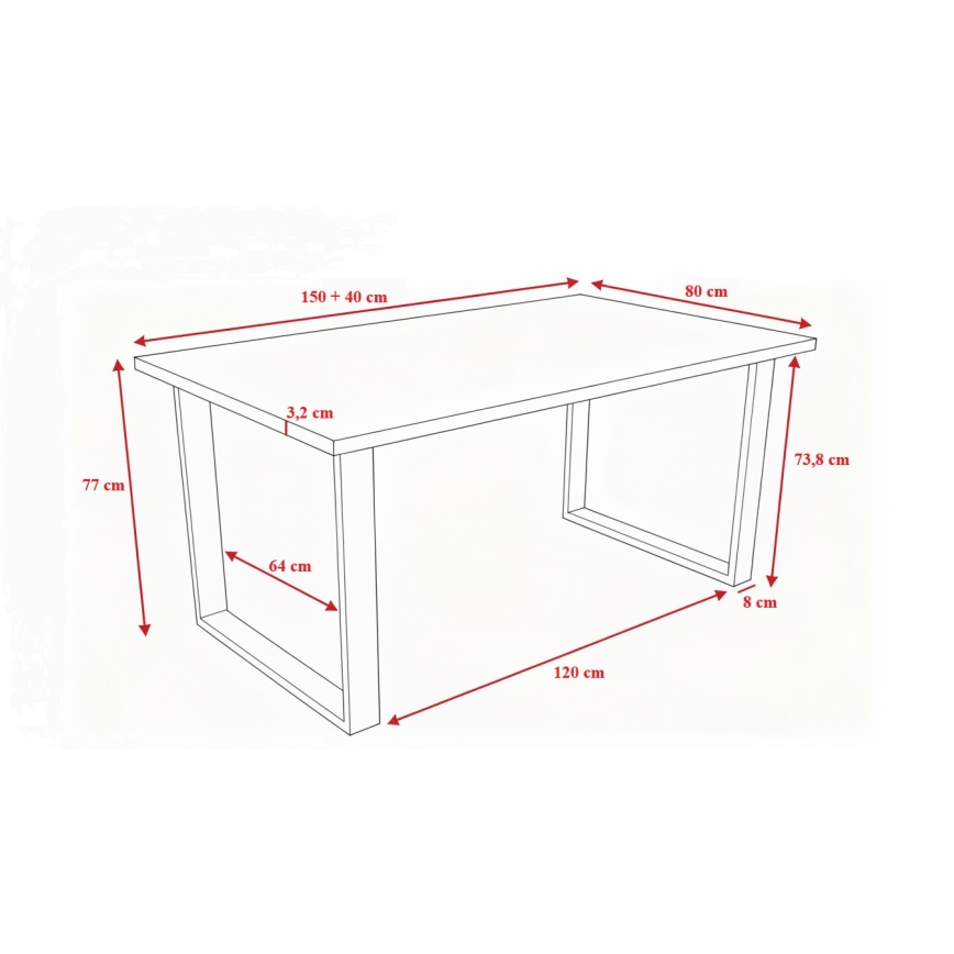 Rozkladací jedálenský stôl COLIN dub
