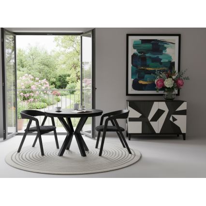 Rozkladací jedálenský stôl CONVI 100/140x73 cm čierny