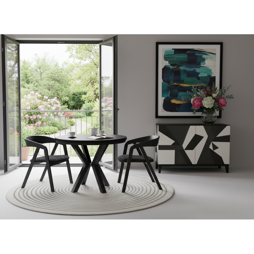 Rozkladací jedálenský stôl CONVI 100/140x73 cm čierny