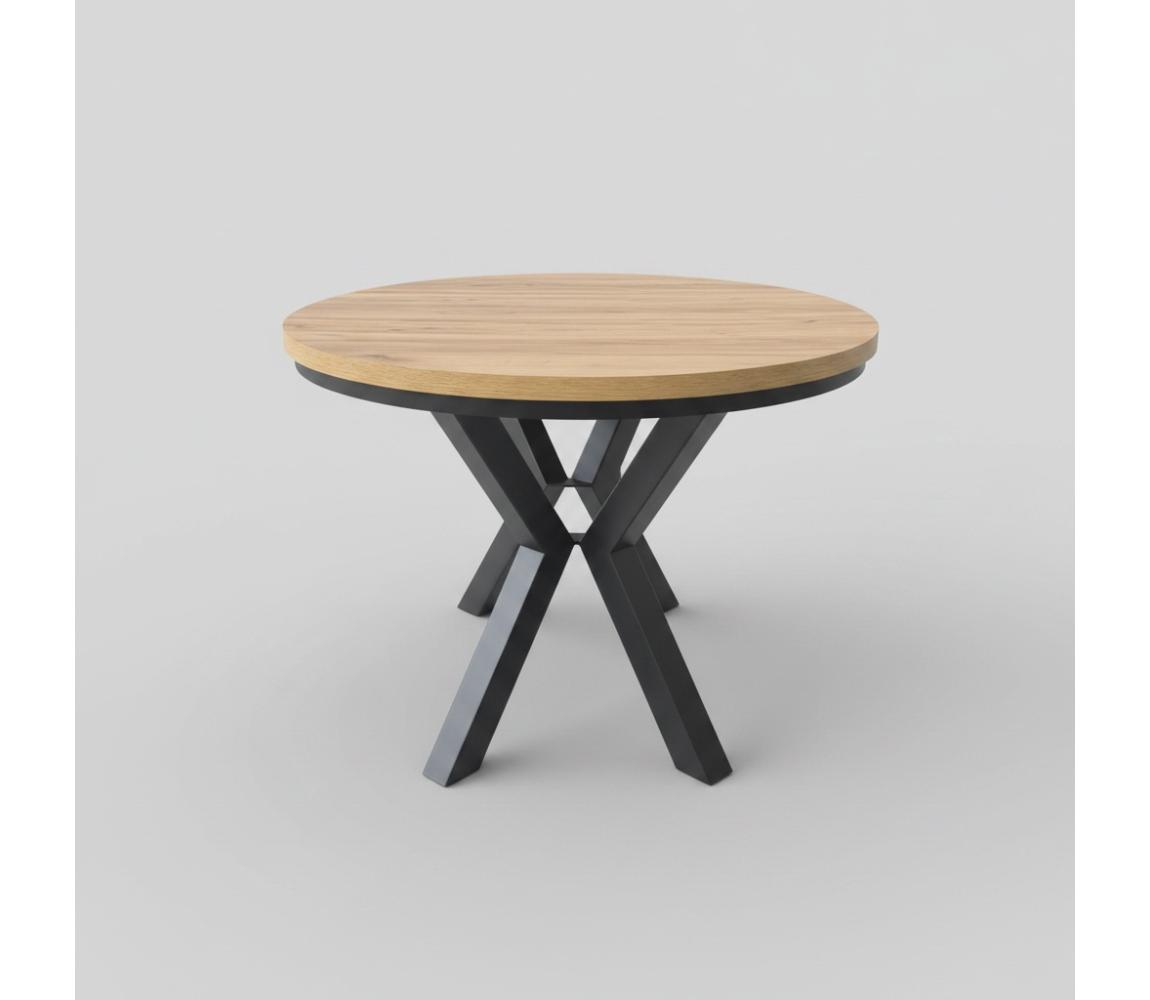 Femix Rozkladací jedálenský stôl CONVI 100/140x73 cm dub craft/čierna 8590828054344