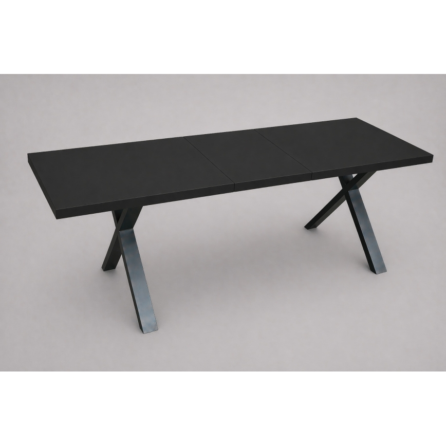 Rozkladací jedálenský stôl DOMO 150/190x80 cm čierny