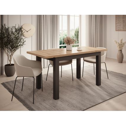 Rozkladací jedálenský stôl DOO 120/160x75 cm dub artisan/čierna