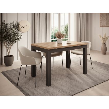 Rozkladací jedálenský stôl DOO 120/160x75 cm dub artisan/čierna