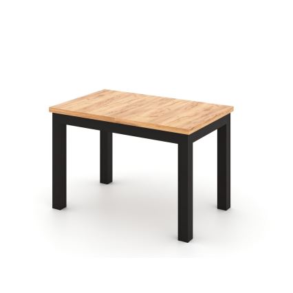 Rozkladací jedálenský stôl DOO 120/160x75 cm dub artisan/čierna
