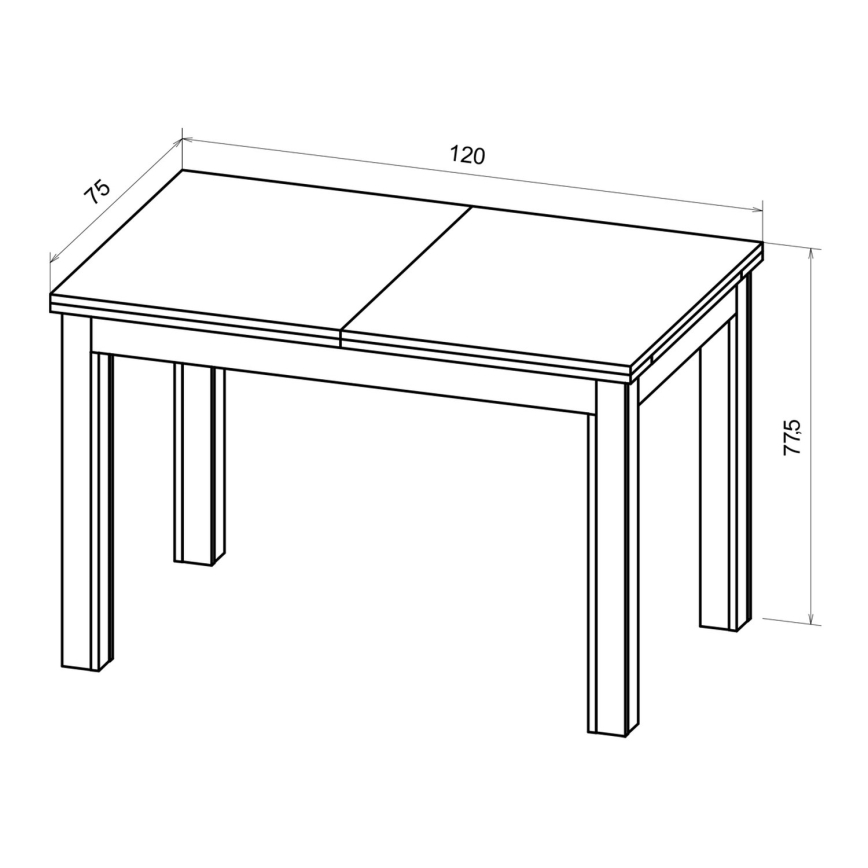 Rozkladací jedálenský stôl DOO 120/160x75 cm svetlý orech