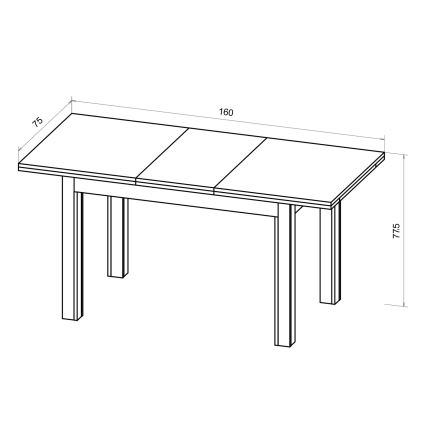 Rozkladací jedálenský stôl DOO 120/160x75 cm svetlý orech