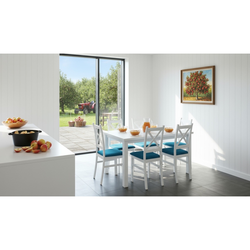 Rozkladací jedálenský stôl LIAM biela