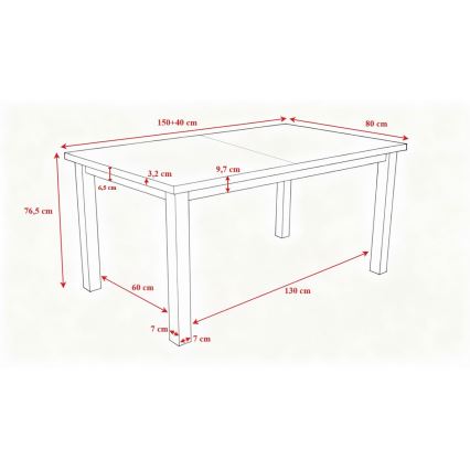Rozkladací jedálenský stôl LIAM dub