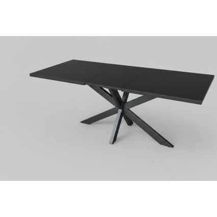 Rozkladací jedálenský stôl SAMLE 150/190x80 cm čierny