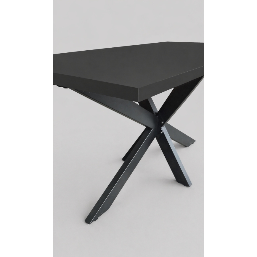 Rozkladací jedálenský stôl SAMLE 150/190x80 cm čierny
