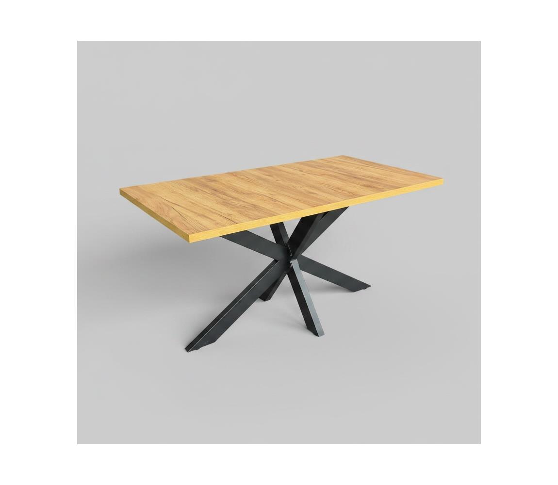 Femix Rozkladací jedálenský stôl SAMLE 150/190x80 cm dub craft/čierna 8590828054719