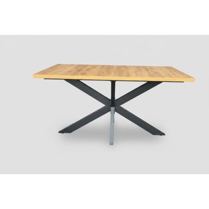 Rozkladací jedálenský stôl SAMLE 150/190x80 cm dub craft/čierna